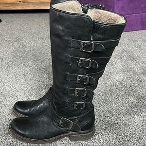 Frye Valerie Shearling Lined Buckle Boots - Size 7